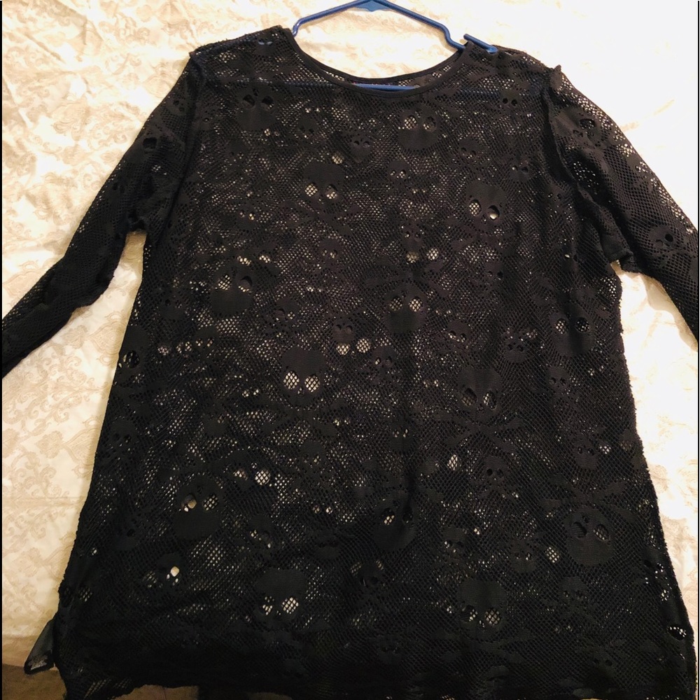 Torrid Fishnet and Skull Top